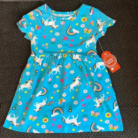 wonder nation Other - Wonder Nation 2T girls unicorn rainbow short sleeve pocket dress